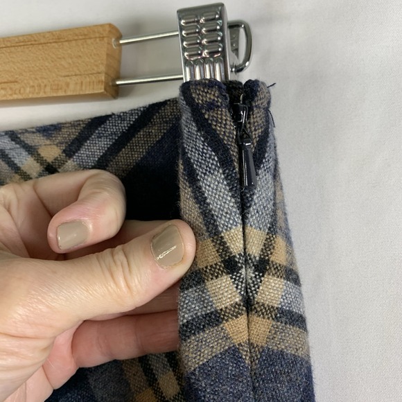 VTG Womens Bias Tartan Plaid Wool Blend Midi Skirt Sz 10 Y2K Academia Heritage - Picture 4 of 9